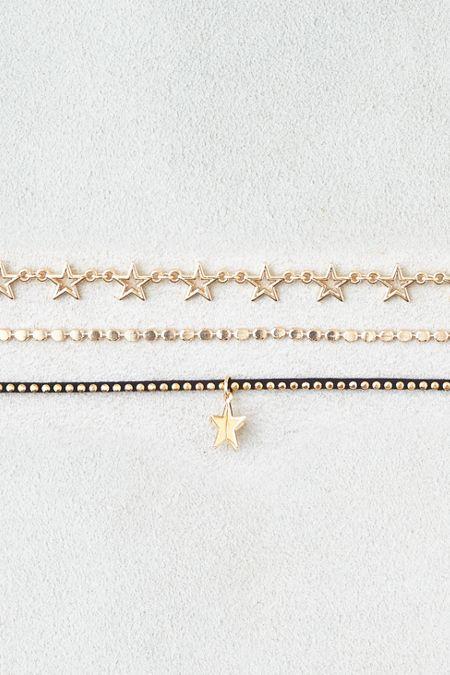 American Eagle Outfitters Ae Stars & Circles Chain Choker 3-pack