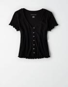 American Eagle Outfitters Ae Fitted Button Up T-shirt
