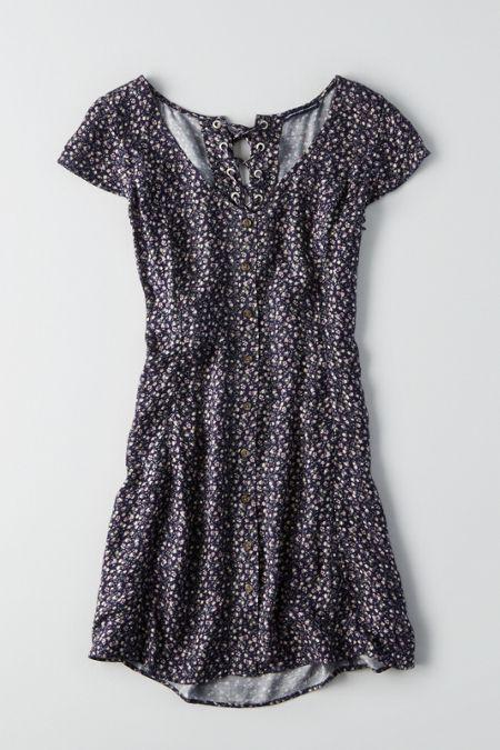 American Eagle Outfitters Ae Button Front Shirtdress