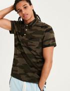 American Eagle Outfitters Ae Camo Pique Polo