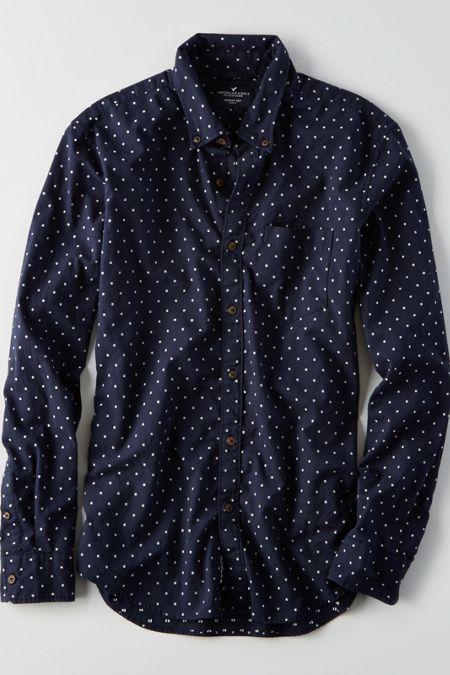 American Eagle Outfitters Ae Slim Dobby Shirt