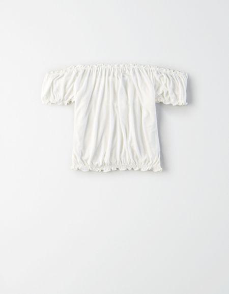 American Eagle Outfitters Ae Soft & Sexy Off-the-shoulder Cropped T-shirt