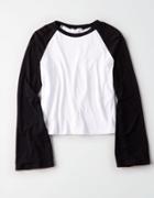 American Eagle Outfitters Don't Ask Why Bell Sleeve Baseball Tee