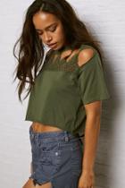 American Eagle Outfitters Don't Ask Why Crochet Cutout T-shirt