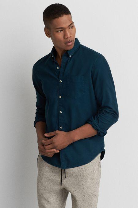 American Eagle Outfitters Ae Garment Dyed Oxford Shirt