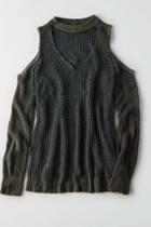 American Eagle Outfitters Ae Choker Cold Shoulder Sweater