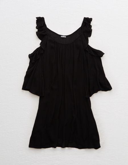 Aerie Cold Shoulder Ruffle Tunic