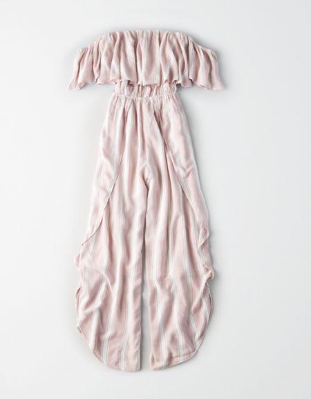 American Eagle Outfitters Ae Off-the-shoulder Tulip Pant Jumpsuit