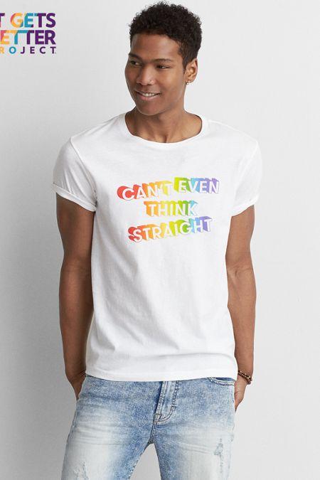 American Eagle Outfitters Ae Pride Can't Think Graphic Tee