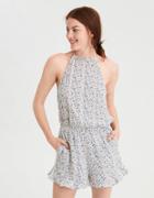 American Eagle Outfitters Ae High Neck Wrap Back Romper