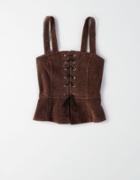 American Eagle Outfitters Don't Ask Why Corduroy Lace-up Tank