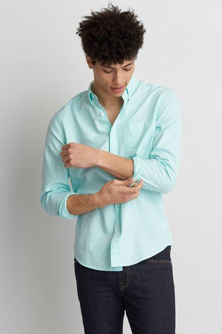 American Eagle Outfitters Ae Classic Dot Print Oxford Shirt