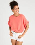 American Eagle Outfitters Ae Boxy Roll Sleeve Crew