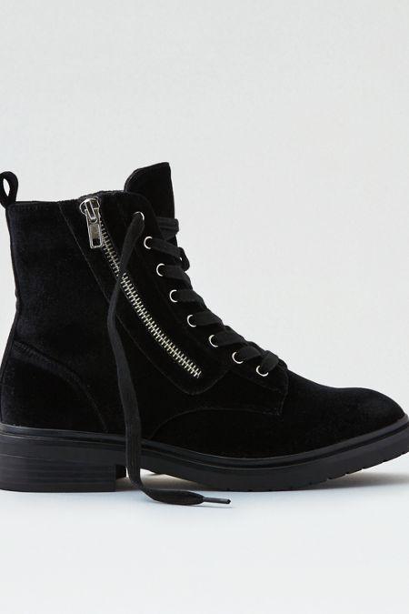 American Eagle Outfitters Ae Velvet Lace-up Bootie