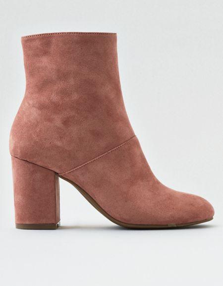 American Eagle Outfitters Ae Microsuede High Covered Heel Bootie