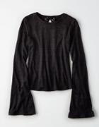 American Eagle Outfitters Ae Open-back Bell Sleeve T-shirt