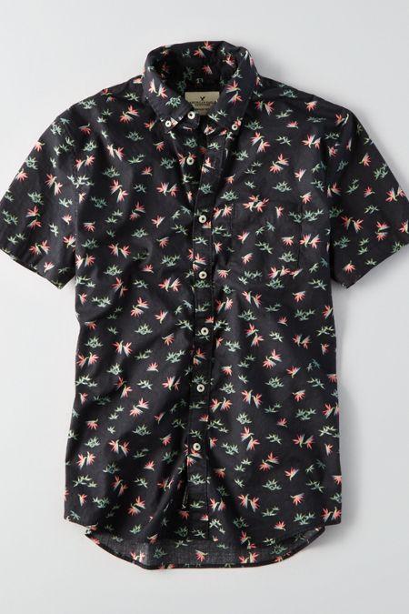 American Eagle Outfitters Ae Paradise Pattern Short Sleeve Shirt