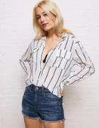 American Eagle Outfitters Don't Ask Why Button Up Shirt
