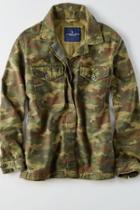 American Eagle Outfitters Ae Embroidered Camo Shirt Jacket