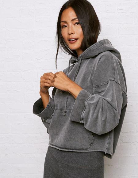 American Eagle Outfitters Don't Ask Why Cropped Raw Hem Hoodie