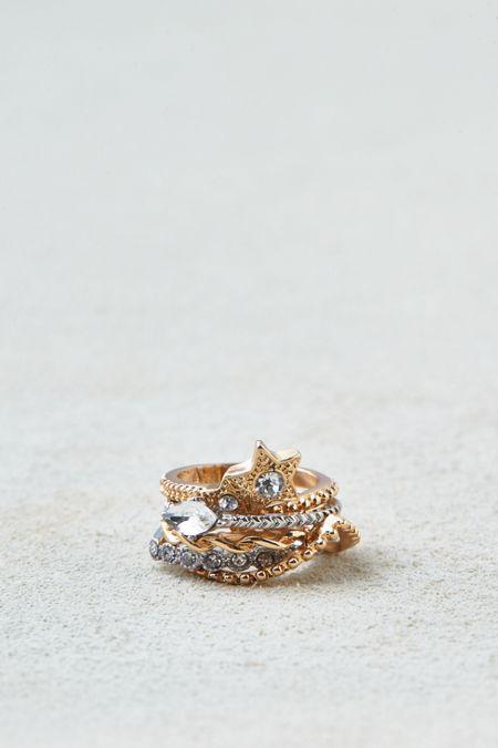 American Eagle Outfitters Ae Stars & Stones Rings 5-pack