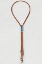 American Eagle Outfitters Ae Brown Cord Abalone Necklace
