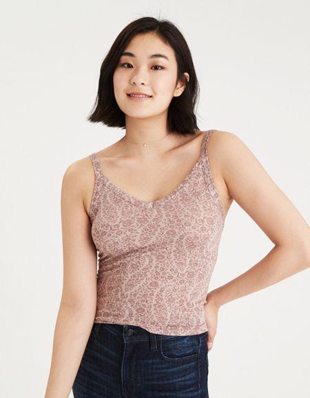 American Eagle Outfitters Ae V-neck Flower Cami