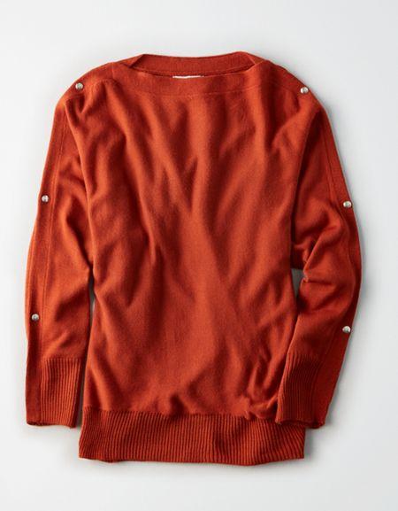 American Eagle Outfitters Don?t Ask Why Snap Sleeve Sweatshirt