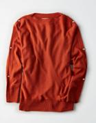 American Eagle Outfitters Don?t Ask Why Snap Sleeve Sweatshirt