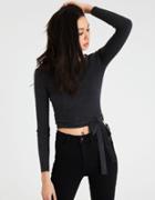 American Eagle Outfitters Ae Ribbed Ballet Tie Sweater