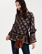 American Eagle Outfitters Ae Print Mix Long Sleeve Top