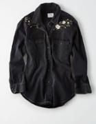 American Eagle Outfitters Ae Western Plaid Button Up Shirt