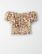 American Eagle Outfitters Ae Short Sleeve Floral Blouse