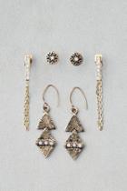 American Eagle Outfitters Ae Draped Chain & Dangles 3-pack Earrings