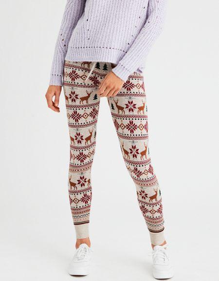 American Eagle Outfitters Ae Reindeer Fairisle Sweater Legging