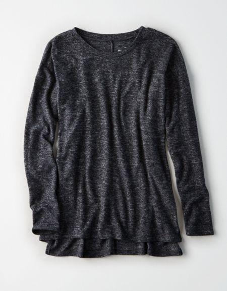 American Eagle Outfitters Ae Plush Drop Shoulder Crew