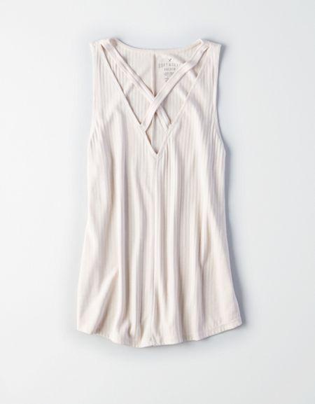 American Eagle Outfitters Ae Soft & Sexy Cross-strap Tank