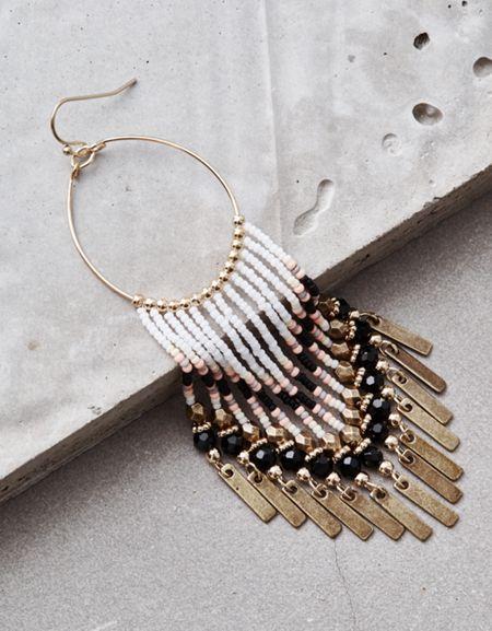 American Eagle Outfitters Ae Bead Circle Hoop Earrings