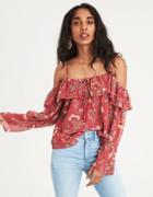 American Eagle Outfitters Ae Chiffon Cold Shoulder Top