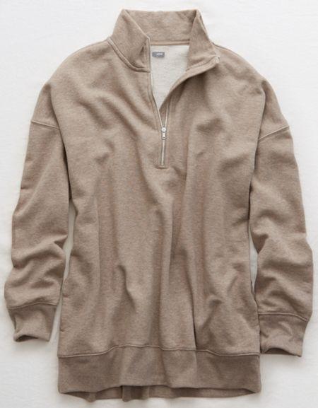 Aerie Quarter Zip Tunic Sweatshirt