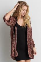 American Eagle Outfitters Ae Velvet Trim Kimono