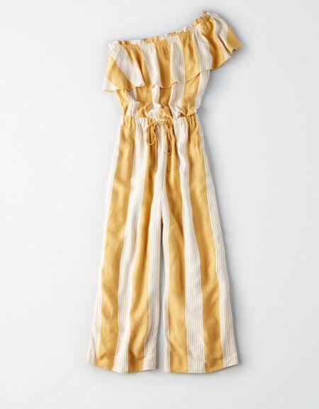 American Eagle Outfitters Ae One Shoulder Culotte Jumpsuit