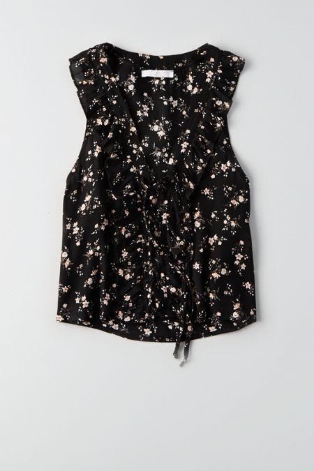 American Eagle Outfitters Don't Ask Why Ruffle Tank