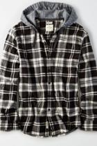 American Eagle Outfitters Ae Plaid Hooded Shirt