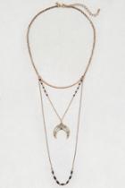 American Eagle Outfitters Ae Crescent Pendant Triple Layer Necklace