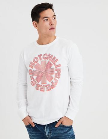 American Eagle Outfitters Ae Red Hot Chili Peppers Long Sleeve Graphic Tee