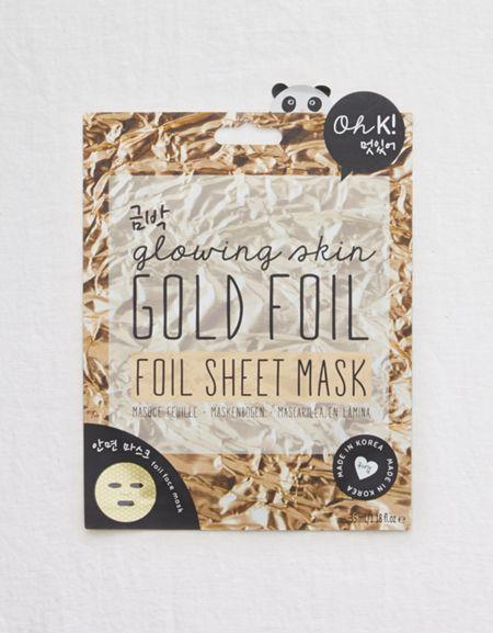 Aerie Oh K! Glowing Skin Gold Foil Sheet Mask