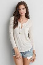 American Eagle Outfitters Ae Long Sleeve Henley T-shirt