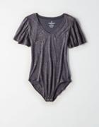 American Eagle Outfitters Ae Flutter-sleeve Bodysuit