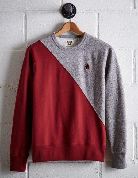 Tailgate Men's Oklahoma Diagonal Colorblock Sweatshirt